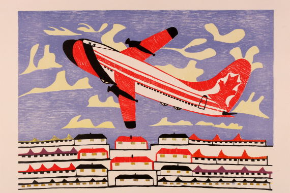 Pudlo Pudlat. Flight North (1989). Lithograph on paper (b.a.t.). William B. Ritchie Collection, The Rooms.